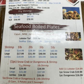 J&D Seafood menu 1