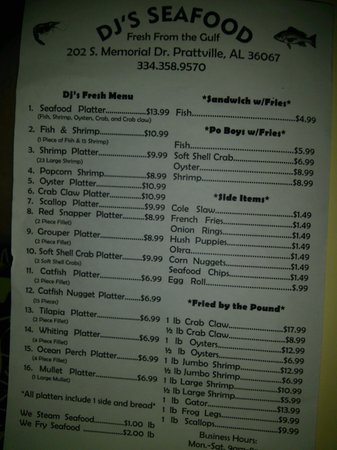 J&D Seafood menu 3